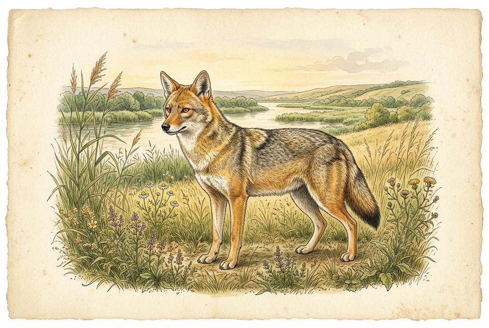 Zlatni šakal (Canis aureus) u stepsko-rečnom staništu