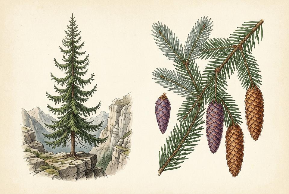 Pančićeva omorika (Picea omorika) na krečnjačkim liticama
