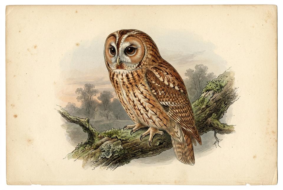 Šumska sova (Strix aluco) u krošnji starog hrasta