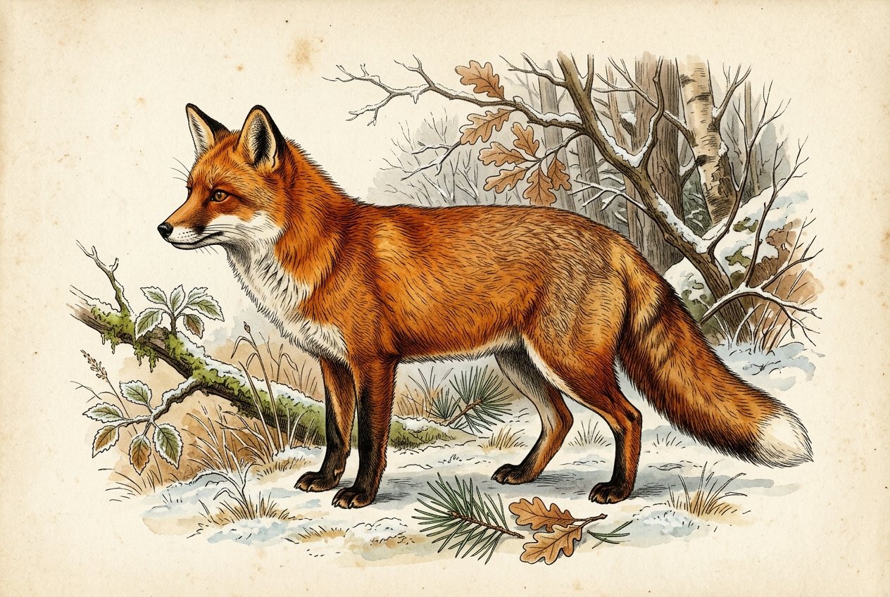 Crvena lisica (Vulpes vulpes) na šumskom rubu