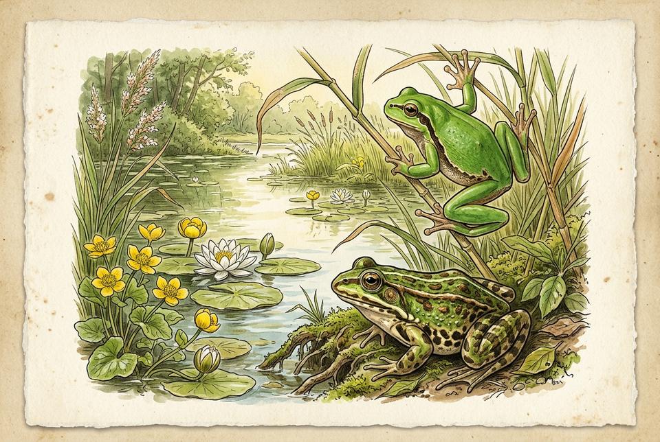 Gatalinka (Hyla arborea) i barski vodozemci